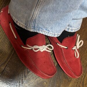 Salvatore Ferragamo Crimson Boat Shoes
